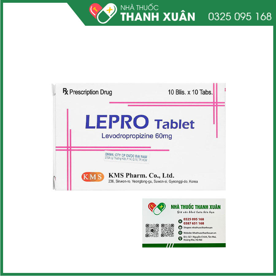 Lepro Tablet điều trị ho do các bệnh đường hô hấp